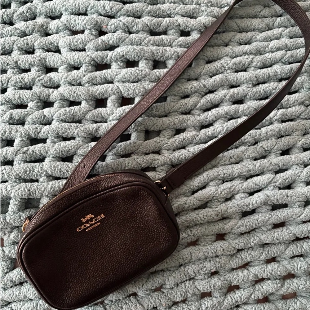 Coach Pebble Leather Crossbody Belt Bag - Black